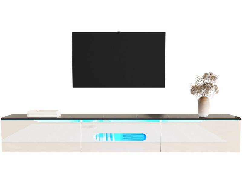 SeedWave Lowboard Modernes TV-Lowboard Stauschrank mit 3 Fächern, 3 Kabeldurchführungen, 3 Klapptüren mit Dämpfungscharnieren, Bodenstabil oder Wandmontierbar SeedWave Lowboard Modernes TV-Lowboard Stauschrank mit 3 Fächern, 3 Kabeldurchführungen, 3 Klapptüren mit Dämpfungscharnieren, Bodenstabil oder Wandmontierbar von SeedWave