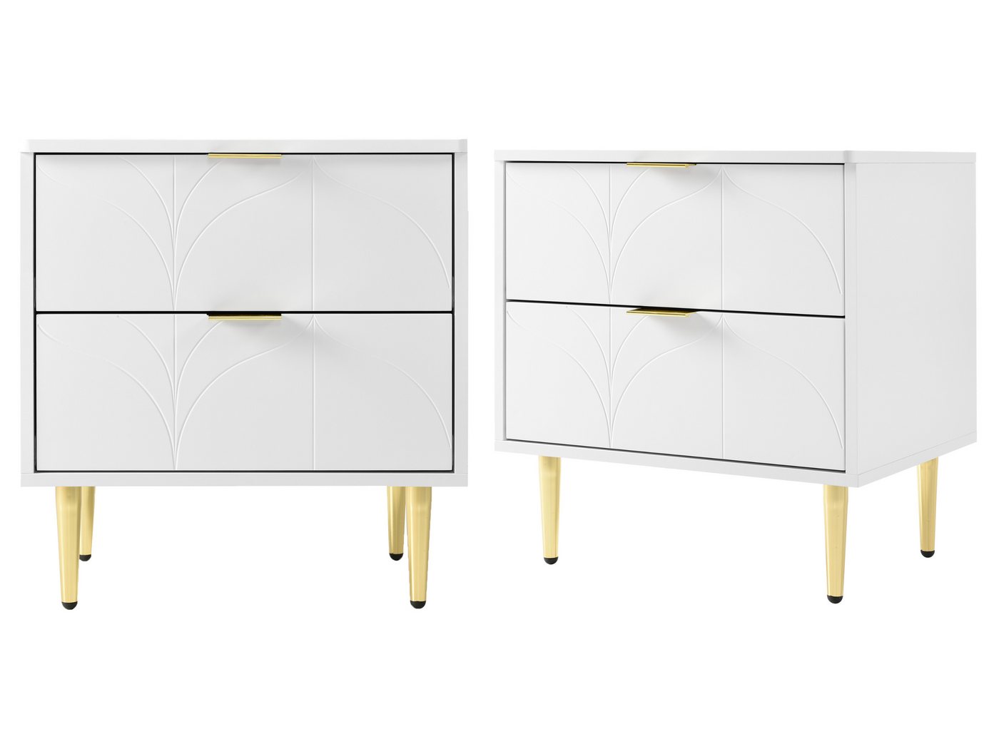 SeedWave Nachttisch 2er Set, Große Größe Nachtschrank 50cm breit mit 2 Schubladen, Geräuschlose Schubladenschienen,Vergoldete Griffe,Moderner SeedWave Nachttisch 2er Set, Große Größe Nachtschrank 50cm breit mit 2 Schubladen, Geräuschlose Schubladenschienen,Vergoldete Griffe,Moderner von SeedWave