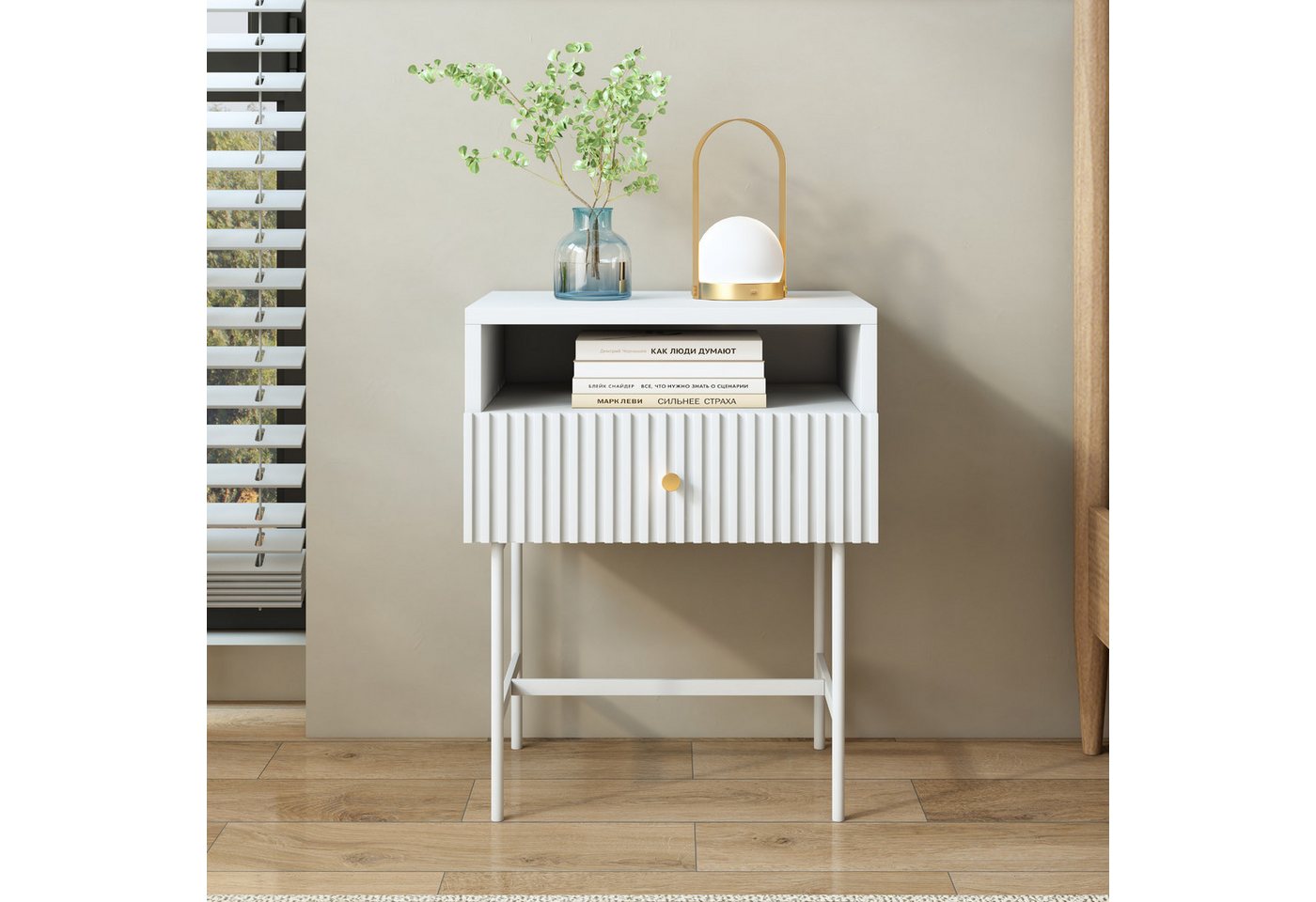 SeedWave Nachttisch Beistelltisch mit Schubladen, 2er/1er Set, Minimalismus Nachtschrank, 48x29x60 cm, Gerilltes Design, Leises Soft-Close-Schubladenschienen SeedWave Nachttisch Beistelltisch mit Schubladen, 2er/1er Set, Minimalismus Nachtschrank, 48x29x60 cm, Gerilltes Design, Leises Soft-Close-Schubladenschienen von SeedWave