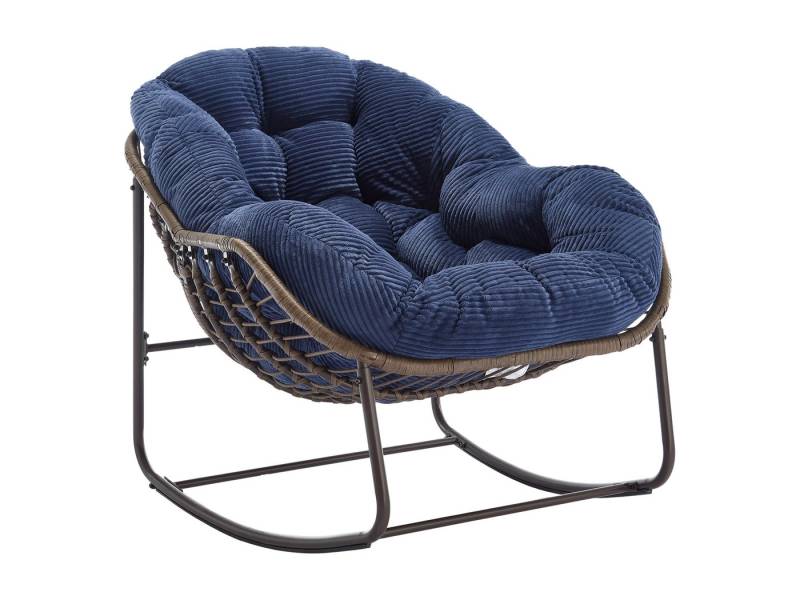 SeedWave Schaukelstuhl Übergrößen mit Handgewebtem Rattan, 15cm Kordstoff Gepolstertem Kissen, Eiförmiger Schaukelsessel mit rutschfester Basis, Stahlgestell SeedWave Schaukelstuhl Übergrößen mit Handgewebtem Rattan, 15cm Kordstoff Gepolstertem Kissen, Eiförmiger Schaukelsessel mit rutschfester Basis, Stahlgestell von SeedWave