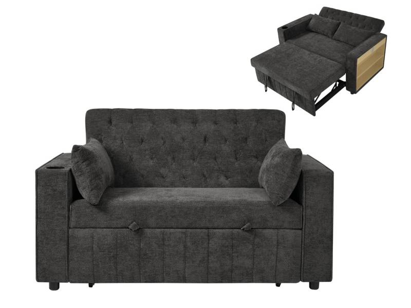 SeedWave Schlafsofa 2-Sitzer Klappsofa mit Ladefunktion, Rückenlehne mit 3 Liegepositionen, Gästebett inkl. 1 Getränkehalter, 2 Seitentaschen, 2 Ablagefächer SeedWave Schlafsofa 2-Sitzer Klappsofa mit Ladefunktion, Rückenlehne mit 3 Liegepositionen, Gästebett inkl. 1 Getränkehalter, 2 Seitentaschen, 2 Ablagefächer von SeedWave