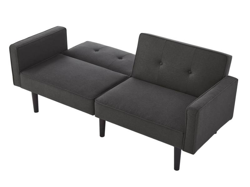SeedWave Schlafsofa 2-Sitzer unabhängig verstellbare Rückenlehnen, 90x160 cm Liegefläche, Leinen-stoff, 6 stabile Holzbeine, 23,5 cm für einfache Reinigung von SeedWave