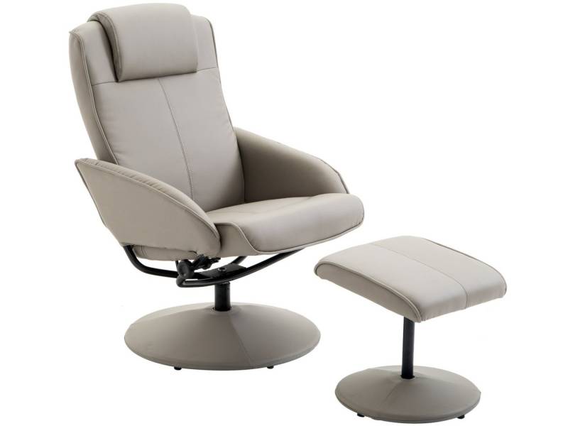 SeedWave Loungesessel Relaxsessel 360° Drehbarer Fernsehsessel mit Liegefunktion, Fußhocker, Der Armlehnstuhl mit verstellbarer Relax-Rüchlehne bis zu 145° von SeedWave