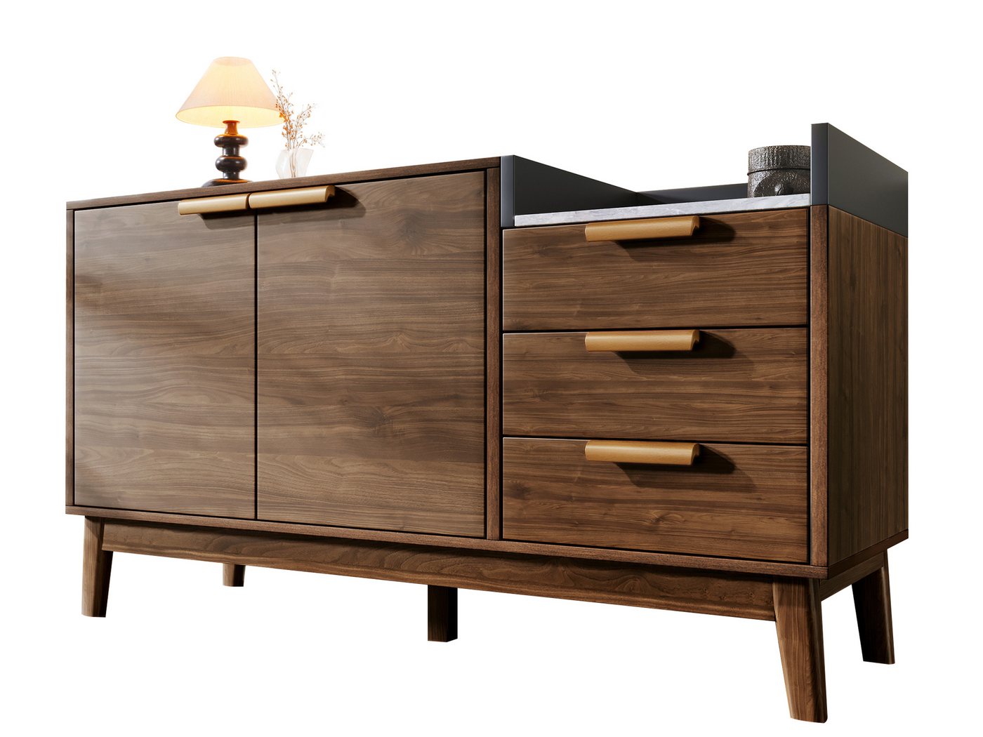 SeedWave Sideboard Vielseitige Kommode mit 1 Ablageboden in Marmor-Optik, Viel Stauraum, 2 geschlossene Staufächer inkl. 1 höhenverstellbarer Einlegeboden SeedWave Sideboard Vielseitige Kommode mit 1 Ablageboden in Marmor-Optik, Viel Stauraum, 2 geschlossene Staufächer inkl. 1 höhenverstellbarer Einlegeboden von SeedWave