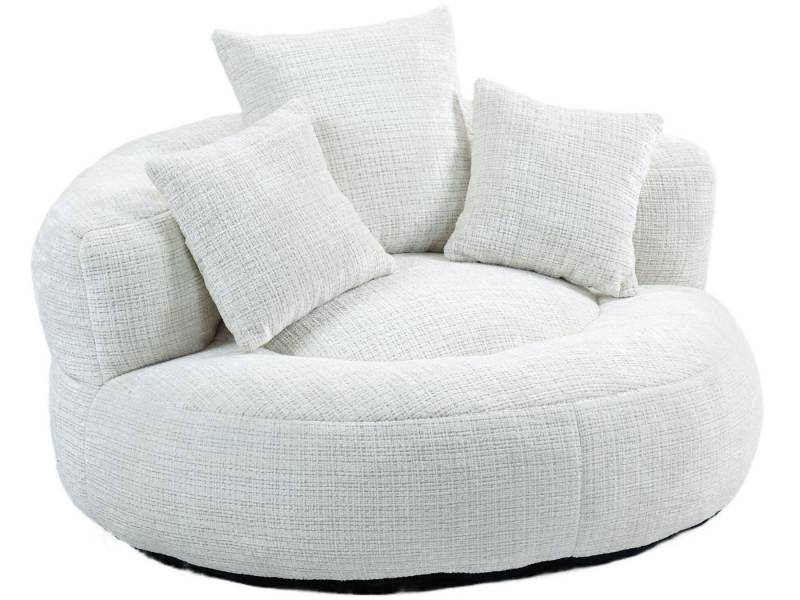 SeedWave Sitzsack mit Unterstützend Rückenlehne, Chenille-Stoff, Memory Foam Füllung, Ergonomische Unterstützung mit 3 Kissen, Großzügige Größe, Lazy Sofa von SeedWave