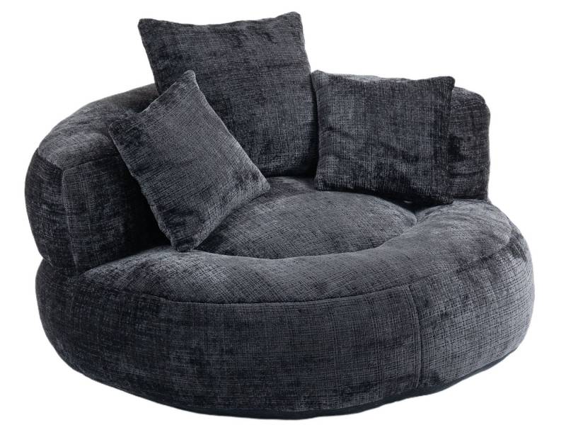 SeedWave Sitzsack mit Unterstützend Rückenlehne, Chenille-Stoff, Memory Foam Füllung, Ergonomische Unterstützung mit 3 Kissen, Großzügige Größe, Lazy Sofa von SeedWave