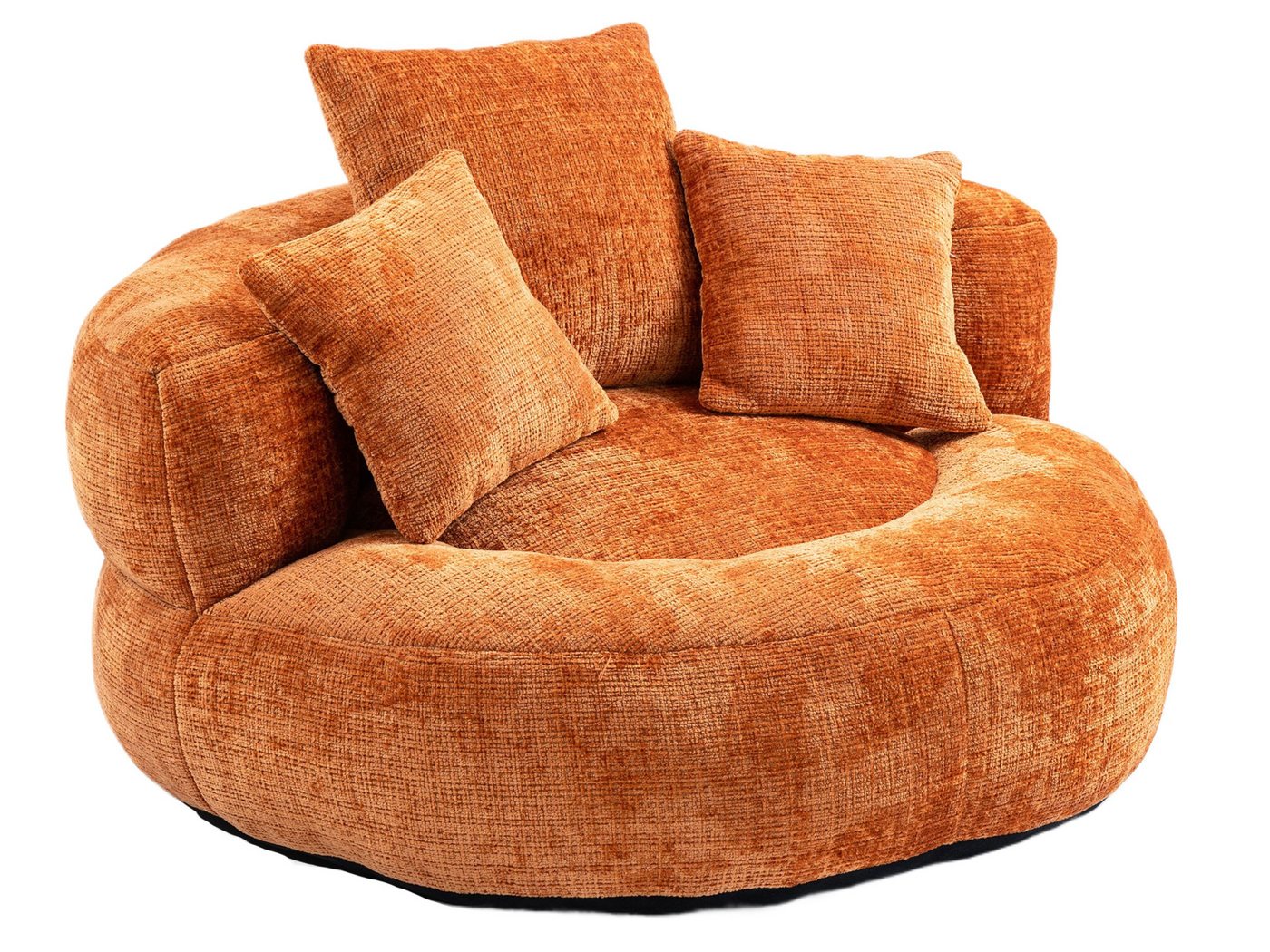 SeedWave Sitzsack mit Unterstützend Rückenlehne, Chenille-Stoff, Memory Foam Füllung, Ergonomische Unterstützung mit 3 Kissen, Großzügige Größe, Lazy Sofa von SeedWave