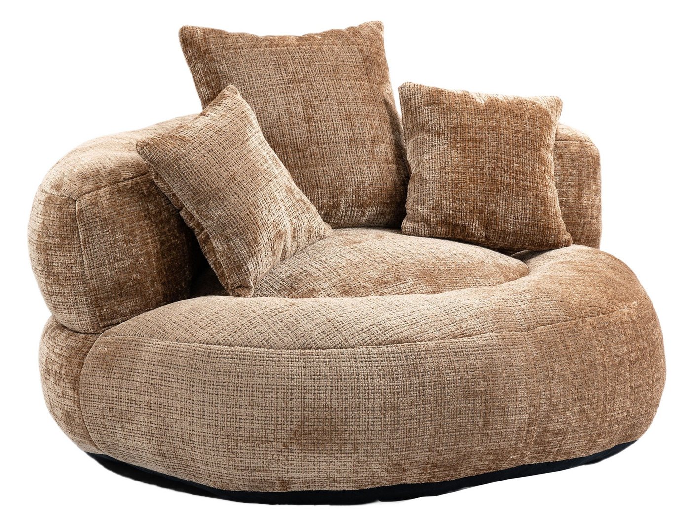 SeedWave Sitzsack mit Unterstützend Rückenlehne, Chenille-Stoff, Memory Foam Füllung, Ergonomische Unterstützung mit 3 Kissen, Großzügige Größe, Lazy Sofa von SeedWave