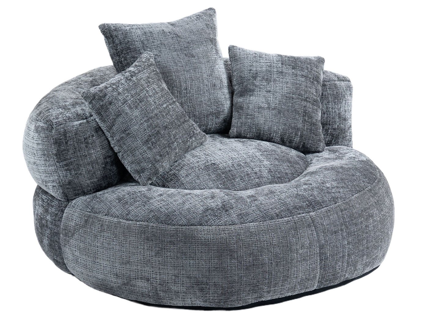 SeedWave Sitzsack mit Unterstützend Rückenlehne, Chenille-Stoff, Memory Foam Füllung, Ergonomische Unterstützung mit 3 Kissen, Großzügige Größe, Lazy Sofa von SeedWave