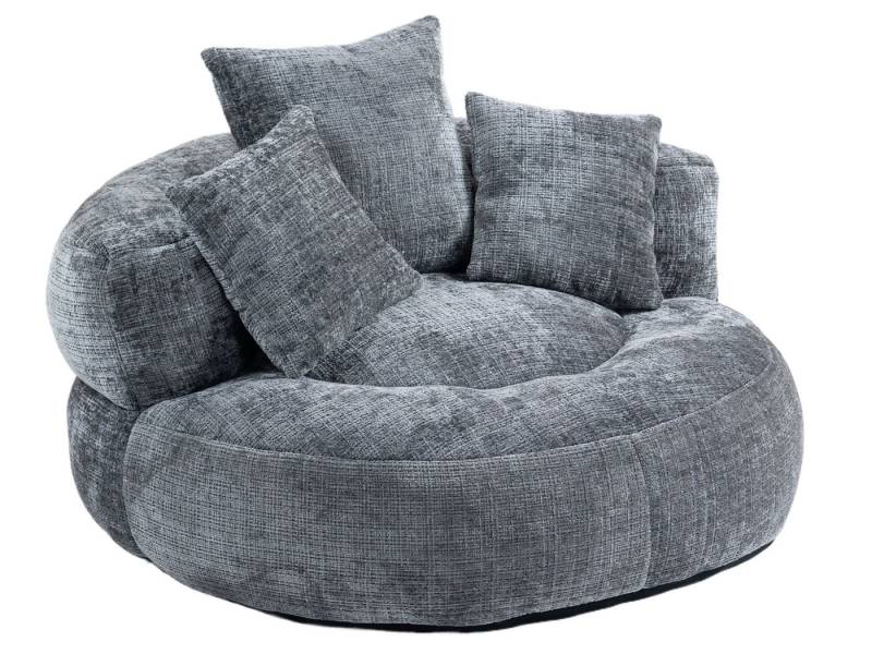 SeedWave Sitzsack mit Unterstützend Rückenlehne, Chenille-Stoff, Memory Foam Füllung, Ergonomische Unterstützung mit 3 Kissen, Großzügige Größe, Lazy Sofa von SeedWave