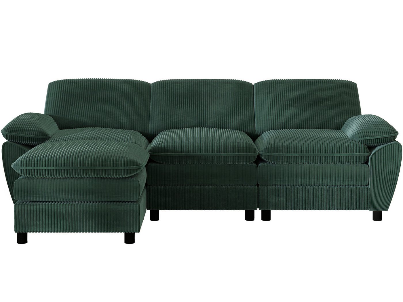 SeedWave Sofa L Förmiges Ecksofa Kordstoff 3 Sitzer Sofa mit Hocker, Armlehnenkissen, Eckcouch mit Federkernsitz, Ergonomischer Rücklehne SeedWave Sofa L Förmiges Ecksofa Kordstoff 3 Sitzer Sofa mit Hocker, Armlehnenkissen, Eckcouch mit Federkernsitz, Ergonomischer Rücklehne von SeedWave