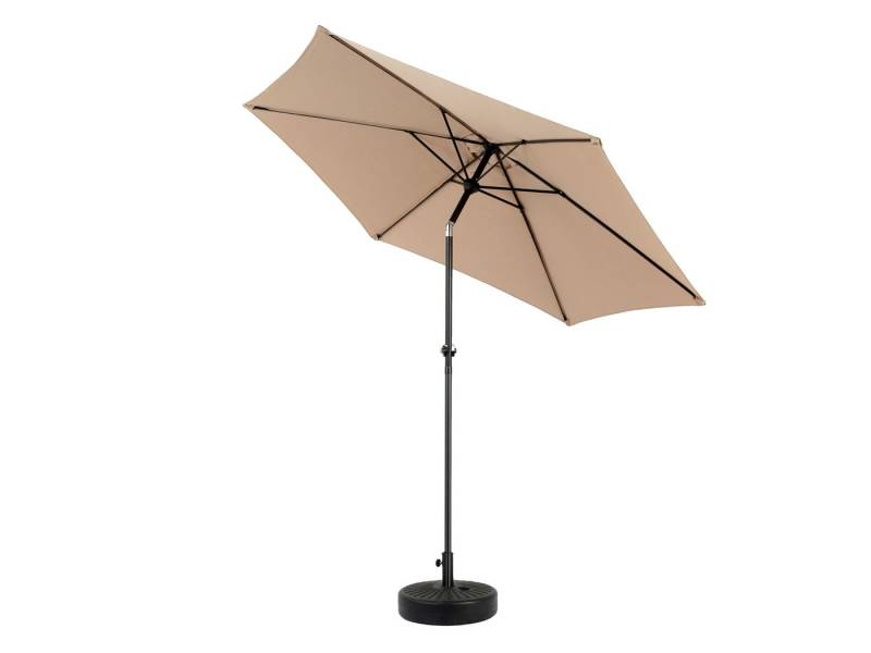 SeedWave Sonnenschirm mit wasserdichtem Polyester, 360°Drehung, einfache Kurbel, 264x264 cm, stabiler 12-Rippenrahmen, für Balkon, Garten oder Strand von SeedWave