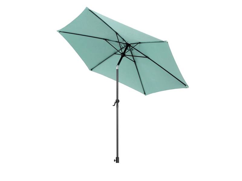 SeedWave Sonnenschirm mit wasserdichtem Polyester, 360°Drehung, einfache Kurbel, 264x264 cm, stabiler 12-Rippenrahmen, für Balkon, Garten oder Strand von SeedWave