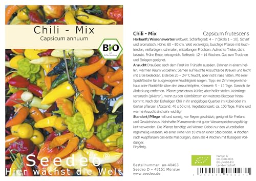 Seedeo® Chili - Mix (Capsicum annuum) 30 Samen BIO von Seedeo Gemüse Raritäten