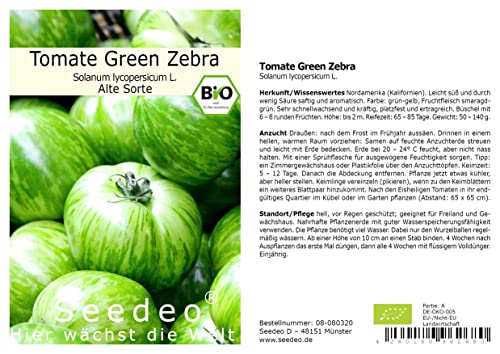 Seedeo® Tomate Green Zebra (Lycopersicum esculentum) 25 Samen BIO von Seedeo Gemüse Raritäten