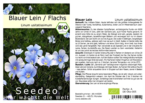 Seedeo® Blauer Lein/Flachs (Linum usitatissimum) 200 Samen BIO von Seedeo