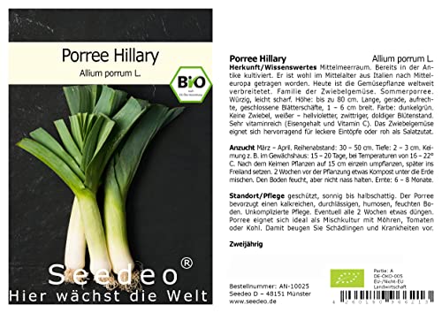 Seedeo® Porree „Hilary“ (Allium porrum L.) ca.150 Samen BIO von Seedeo
