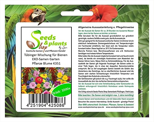 Stk - 1000x Tübinger Mischung für Bienen EKO Garten Pflanzen - Samen K351 - Seeds & Plants Shop by Ipsa von Seeds & Plants Shop by Ipsa