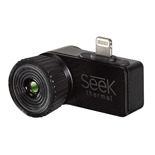 Seek Thermal Compact XR - Preiswerte Wärmebildkamera mit Erweiterter Sichtweite, Lightning Anschluss und Wasserdichtem Schutzgehäuse Kompatibel mit Apple iOS Smartphones - Schwarz LT-AAA, black von Seek Thermal