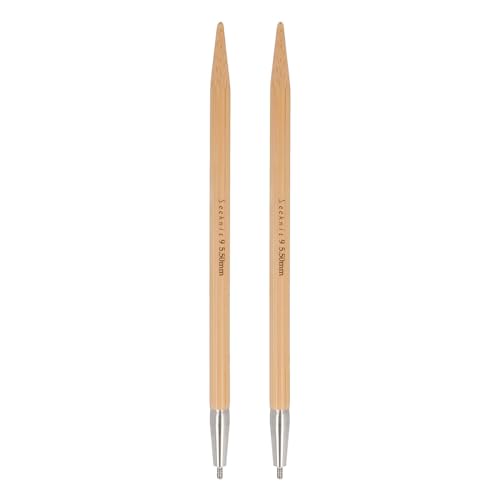 Seeknit KA61042 Curve M2 austauschbare Stricknadelspitze – leichte Spitze für Strickprojekte, Bambus, braun, 12.5cm x 5.5mm von Seeknit