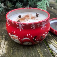 Duftkerze Sojakerze Weihnachtskerze in Blechdose, Weihnachtsmann, Vanille-Zimt Duftkerze Sojakerze Weihnachtskerze in Blechdose, Weihnachtsmann, Vanille-Zimt von SeelenZeit