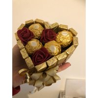 Herz Merci, Rocher Torte, Pralinen Geschenk, Schokolade, Gold Herz Merci, Rocher Torte, Pralinen Geschenk, Schokolade, Gold von SeelenZeit