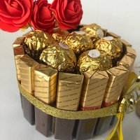 Merci, Rocher Torte, Pralinen Geschenk, Schokolade, Gold Merci, Rocher Torte, Pralinen Geschenk, Schokolade, Gold von SeelenZeit