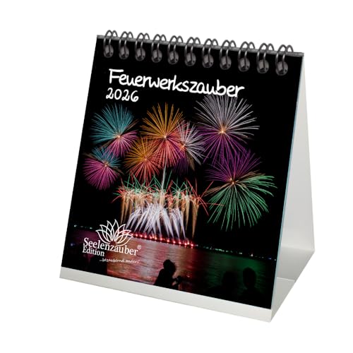 Feuerwerkszauber Tischkalender 10cm x 10cm für 2026 Feuerwerk - Seelenzauber von Seelenzauber