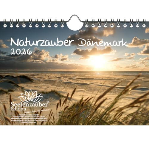 Naturzauber Dänemark DIN A5 Kalender für 2026 Natur Reise Land Urlaub - Set-Inhalt: 1x Kalender, 1x Weihnachtsanhänger (insgesamt 2 Teile) von Seelenzauber