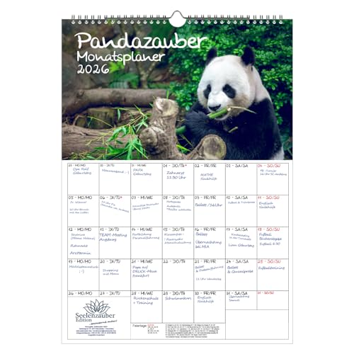 Pandazauber Planer DIN A3 Kalender für 2026 Panda - Seelenzauber Pandazauber Planer DIN A3 Kalender für 2026 Panda - Seelenzauber von Seelenzauber