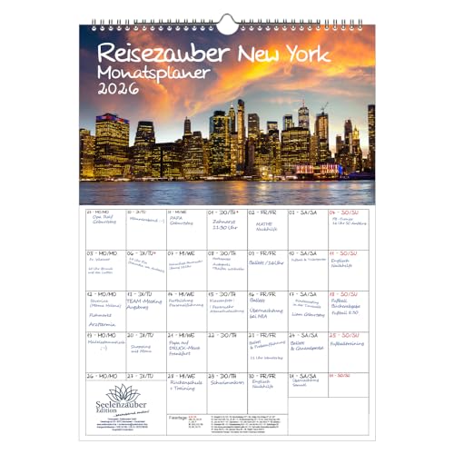 Reisezauber New York Planer DIN A3 Kalender für 2026 Amerika USA Stadt Reise Land Urlaub - Seelenzauber von Seelenzauber