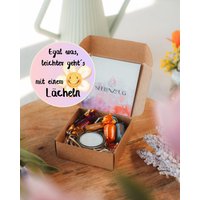 Teelicht Mit Botschaft "Egal Was, Leichter Gehts Einem Lächeln" - Geschenkset von Seelenzeug