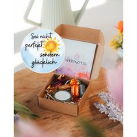 Teelicht Mit Botschaft "Sei Nicht Perfekt Sondern Glücklich" - Geschenkset von Seelenzeug