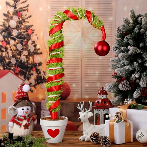 Seenelling 0,8 m Mini Weihnachtsbaum Künstlicher Tisch Limettengrün biegbarer Weihnachtsbaum mit Kugel, rotem Seidenband und Topf für Home Office Urlaub Party Kamin Seenelling 0,8 m Mini Weihnachtsbaum Künstlicher Tisch Limettengrün biegbarer Weihnachtsbaum mit Kugel, rotem Seidenband und Topf für Home Office Urlaub Party Kamin von Seenelling