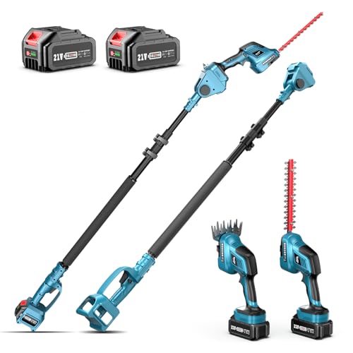 SEESII 3 in 1 Akku Teleskop Heckenschere, Akku Grasschere und Strauchschere mit 2 * 4.0Ah Batterien, bis zu 4,87 m Reichweite, Messerlänge 300 mm & 150mm, 180°abwinkelbarer Kopf SEESII 3 in 1 Akku Teleskop Heckenschere, Akku Grasschere und Strauchschere mit 2 * 4.0Ah Batterien, bis zu 4,87 m Reichweite, Messerlänge 300 mm & 150mm, 180°abwinkelbarer Kopf von Seesii