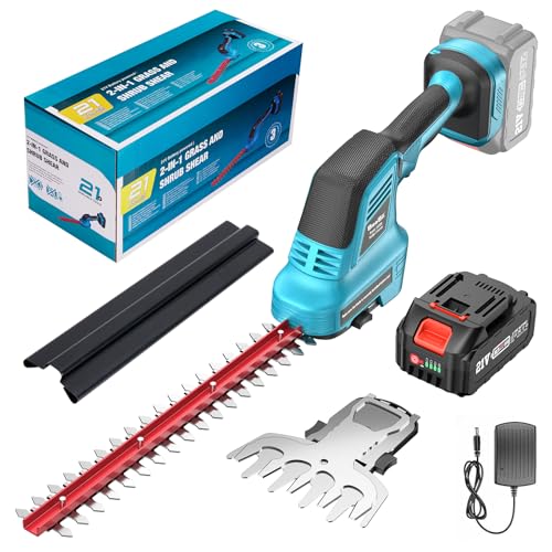 SEESII Akku Heckenschere, 2 in 1 Akku-Gras und Strauchschere mit 4000mAh Batterie & Ladegerät, 150 mm Grasscherenmesser, 300 mm Heckenscherenmesser, Gartenschere für Hecken und Rasen SEESII Akku Heckenschere, 2 in 1 Akku-Gras und Strauchschere mit 4000mAh Batterie & Ladegerät, 150 mm Grasscherenmesser, 300 mm Heckenscherenmesser, Gartenschere für Hecken und Rasen von Seesii
