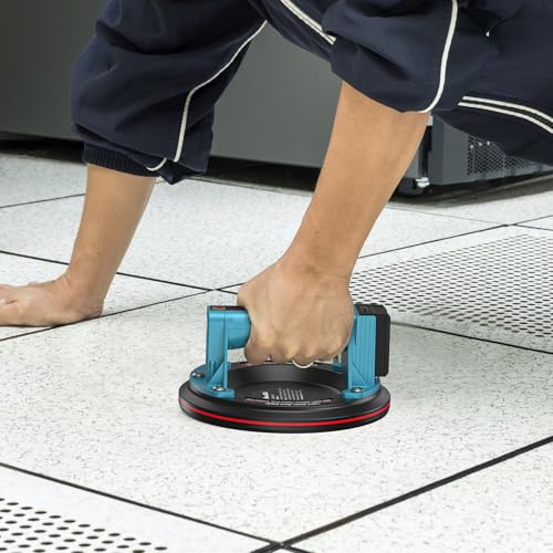 Seesii Elektrischer Saugheber, 8 Zoll Akku Vakuum Saugheber Glas, Automatischer Nachsaugung, Tragkraft Max.270KG (3X Akku + 2X Glasheber) von Seesii