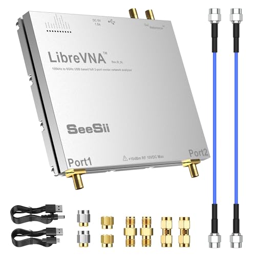 Seesii LibreVNA 2,0 Vektor Netzwerk Analysator, 2025 Aufgerüsteter NanoVNA Antennenanalysator 100 kHz - 6GHz mit Externem Referenz Eingang und Ausgang für Vollständige S Parameter von Seesii