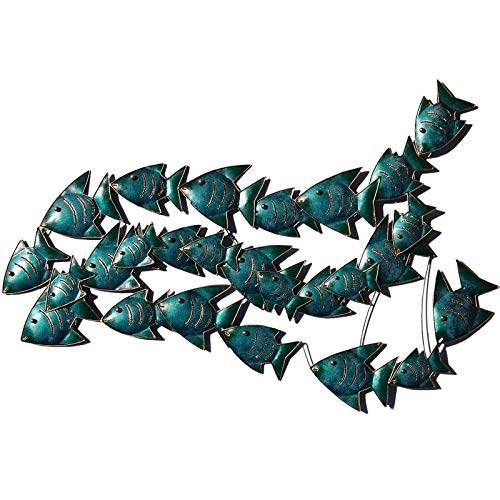 SEESTERN Fischschwarm Metall Wand Deko Verzierung Hänge Wand Dekoration 80cm /1809.Petrol SEESTERN Fischschwarm Metall Wand Deko Verzierung Hänge Wand Dekoration 80cm /1809.Petrol von Seestern Sportswear
