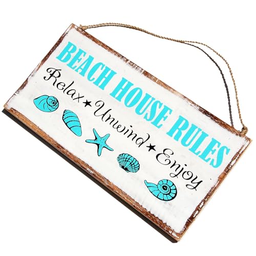 SEESTERN Holzbild Wand Holz Bild ' Beach House Rules' Strandhaus Schild 40 x 20cm /2371 SEESTERN Holzbild Wand Holz Bild ' Beach House Rules' Strandhaus Schild 40 x 20cm /2371 von Seestern Sportswear