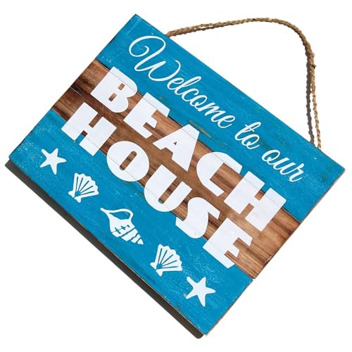 SEESTERN Holzbild Wand Holz Bild 'Welcome to Our Beach House' Homedeko 40 x 30cm /2370 Tuerkis SEESTERN Holzbild Wand Holz Bild 'Welcome to Our Beach House' Homedeko 40 x 30cm /2370 Tuerkis von Seestern Sportswear