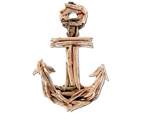 SEESTERN Treibholz Deko m. Anker (40 cm) Motiv Wanddeko Driftwood Schild Holzdeko /FBA_1841 von Seestern Sportswear