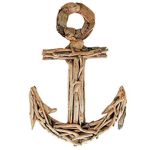 SEESTERN Treibholz Deko m. Anker (60 cm) Motiv Wanddeko Driftwood Schild Holzdeko /1841 von Seestern Sportswear