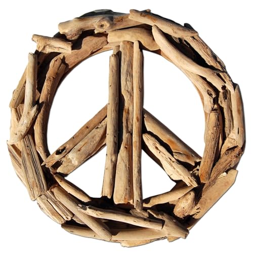 SEESTERN Treibholz Deko m. Peace (20 cm) Motiv Wanddeko Driftwood Schild Holzdeko /FBA_1435_20cm von Seestern Sportswear