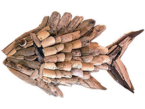 SEESTERN Treibholz Deko mit Fisch (40 cm) Motiv Wanddeko Driftwood Holzdeko /FBA_1730 von Seestern Sportswear
