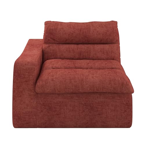 Seeye Bequemer Lazy Floor Sofa Loungesessel, ergonomisches Design mit linker Armlehne für Wohnzimmer oder Schlafzimmer, Orange von Seeye
