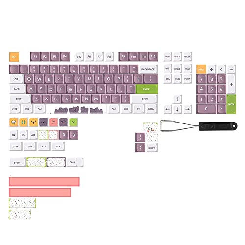 Sefdrert 135 Tasten PBT Tastenkappe XDA Kugelkappe 7U Space Bar Split Space Bar Cap Seitliche Sublimationstaste für mechanische Tastatur von Sefdrert