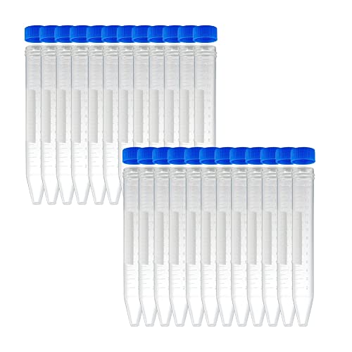 Sefdrert 15 ml Zentrifugenröhrchen, 100 Stück, sterile Kunststoff-Reagenzgläser mit Schraube, Polypropylen-Behälter von Sefdrert