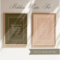 Christliches Poster Bibelverse Set 3 Wandbilder Segenswünsche Wildblumen Geburtstagsgeschenk Wandkunst Vintage Bibelvers von Segenswuensche