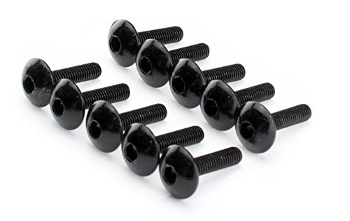 M6x20mm Linsenkopfschraube schwarz M6 Gewinde Linsenkopf breit Innensechskant - 10 Stück von SEGO